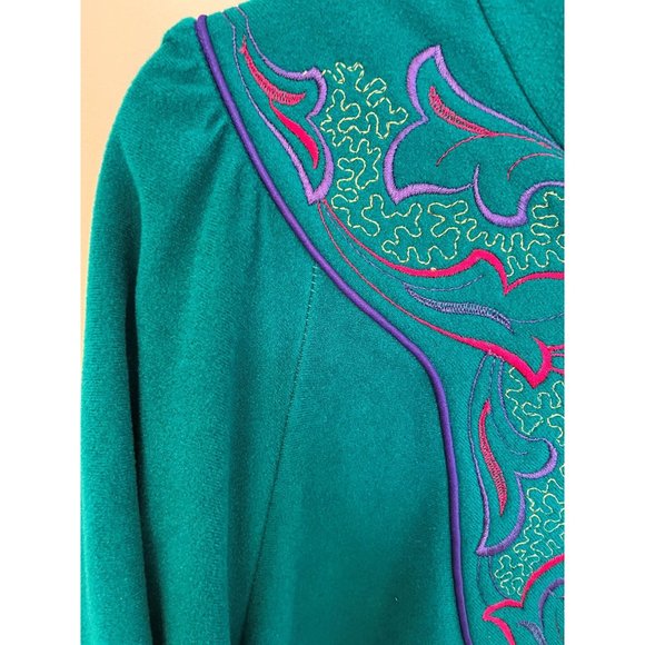 Vanity Fair Vtg M Robe House Dress Velour Long Granny Winter - Picture 9 of 9